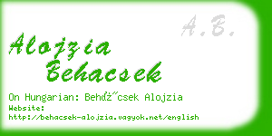 alojzia behacsek business card